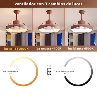 Foto 3 | Foto 3 | Cityluz Ventilador De Techo Led Con Control Remoto – 4 Velocidades Y 3 Temperaturas De Luz 72w, 40cm X 12.5cm, Incluye 1 Unidad