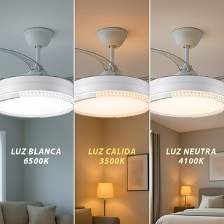 Foto 2 | Foto 2 | Ventilador 4 Aspas Invisibles – 50w Led Blanco, 6 Velocidades