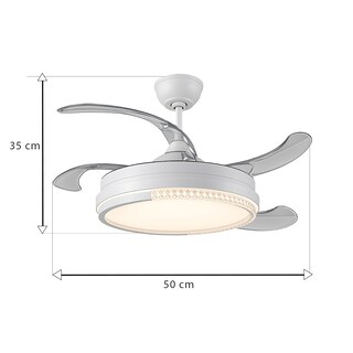 Foto 5 | Foto 5 | Ventilador 4 Aspas Invisibles – 50w Led Blanco, 6 Velocidades