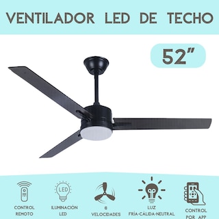 Foto 3 | Foto 3 | Ventilador De Techo 52 Pulgadas Iluminación Led Control Por App Luz Fría Cálida Neutral 6 Velocidades Control Remoto