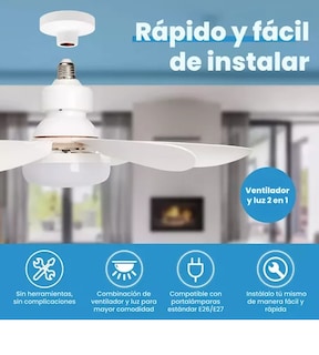 Foto 3 | Foto 3 | Ventilador Xtellar De Techo Lampara 6 Aspas Control Remoto 3 Velocidades