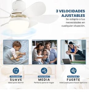 Foto 4 | Foto 4 | Ventilador Xtellar De Techo Lampara 6 Aspas Control Remoto 3 Velocidades
