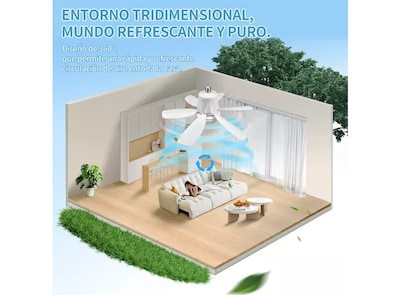 Foto 2 | Foto 2 | Goxawee  Xtellar Ventilador De Techo Con Luz Led Y Control Remoto, 6 Aspas Silencioso