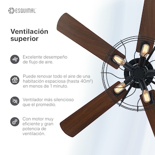 Foto 3 | Foto 3 | Ventilador de Techo con Luz Esquimal 132 Cm 6 Velocidades