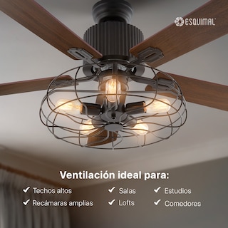 Foto 6 | Foto 6 | Ventilador de Techo con Luz Esquimal 132 Cm 6 Velocidades