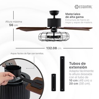 Foto 7 | Foto 7 | Ventilador de Techo con Luz Esquimal 132 Cm 6 Velocidades