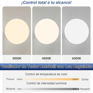 Foto 3 | Foto 3 | Lampara Led Con Ventilador  Tianlai De Techo Con Aspas Retractiles