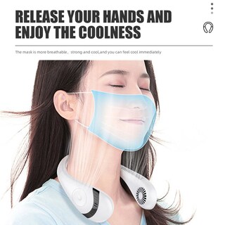 Foto 2 | Foto 2 | Ventilador De Cuello Portátil De 5000 Mah Con 80 Orificios De Ventilación Y 3 Velocidades - Venta Internacional.