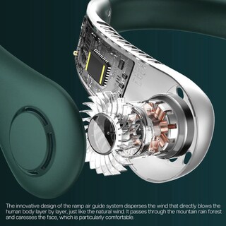 Foto 3 | Foto 3 | Mini Ventilador De Cuello Portátil Sin Cuchillas, Recargable Por Usb Con 5 Velocidades - Venta Internacional.
