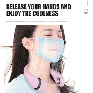 Foto 2 | Foto 2 | Ventilador De Cuello Portátil De 5000 Mah Con 80 Orificios De Ventilación Y 3 Velocidades - Venta Internacional.