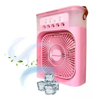 Foto 1 | Foto 1 | Ventilador Humificador Aire Acondicionado Dosyu Rosa Portátil con Led Climatizador de Aire
