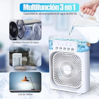Foto 2 | Foto 2 | Ventilador Humificador Aire Acondicionado Dosyu Rosa Portátil con Led Climatizador de Aire