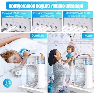 Foto 3 | Foto 3 | Ventilador Humificador Aire Acondicionado Dosyu Rosa Portátil con Led Climatizador de Aire