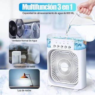 Foto 2 | Foto 2 | Ventilador Humificador Aire Acondicionado Dosyu Rosa Portátil Con Led Climatizador De Aire Negro