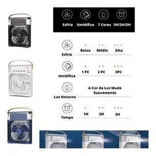 Foto 5 | Foto 5 | Ventilador Humificador Aire Acondicionado Dosyu Rosa Portátil Con Led Climatizador De Aire Negro