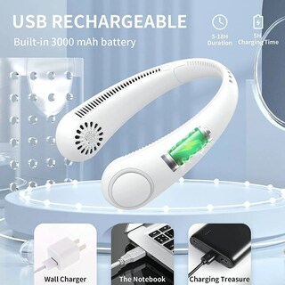 Foto 2 | Foto 2 | Ventilador de Cuello Silencioso Portátil y Recargable Por Usb 3000 Mah - Venta Internacional