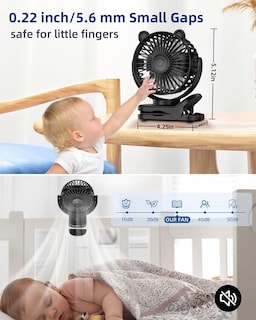 Foto 6 | Foto 6 | Ventilador Con Clip Kidee, Batería Recargable De 2000 Mah, 3 Velocidades De Viento - Venta Internacional.