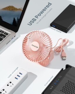 Foto 6 | Foto 6 | Ventilador De Escritorio Gaiatop Usb Portátil De 3 Velocidades Con Fuerte Flujo De Aire, Color Rosa - Venta Internacional.
