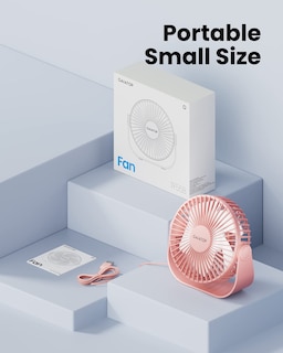 Foto 7 | Foto 7 | Ventilador De Escritorio Gaiatop Usb Portátil De 3 Velocidades Con Fuerte Flujo De Aire, Color Rosa - Venta Internacional.