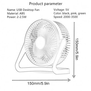 Foto 3 | Foto 3 | Mini Ventilador de Oficina USB Portátil Ventilador de Escritorio Silencioso - Venta Internacional