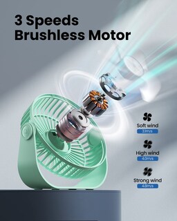 Foto 4 | Foto 4 | Ventilador De Escritorio Gaiatop Usb Portátil De 3 Velocidades Con Fuerte Flujo De Aire Verde - Venta Internacional.