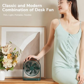 Foto 6 | Foto 6 | Ventilador De Escritorio Jisulife, Batería Portátil Pequeña De 4000 Mah, Color Verde - Venta Internacional.