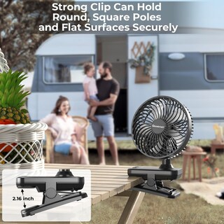 Foto 4 | Foto 4 | Ventilador Con Clip Grandfast De 10000 Mah Con 42 Horas De Funcionamiento Y 4 Velocidades - Venta Internacional.