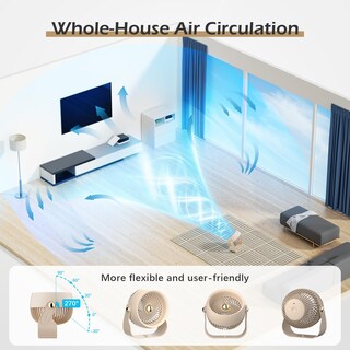 Foto 2 | Foto 2 | Ventilador De Escritorio Con Circulación De Aire Civpower Recargable De 6000 Mah, Color Beige - Venta Internacional.
