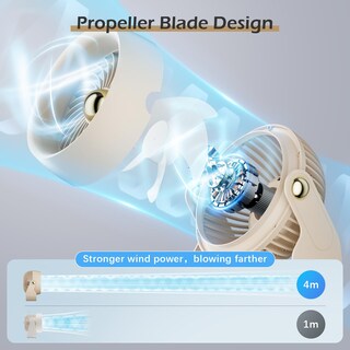 Foto 3 | Foto 3 | Ventilador De Escritorio Con Circulación De Aire Civpower Recargable De 6000 Mah, Color Beige - Venta Internacional.
