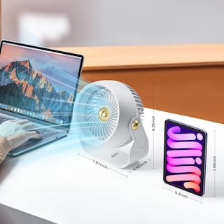 Foto 6 | Foto 6 | Ventilador De Escritorio Civpower, De Circulación De Aire Recargable, 6000 Mah, Blanco - Venta Internacional.