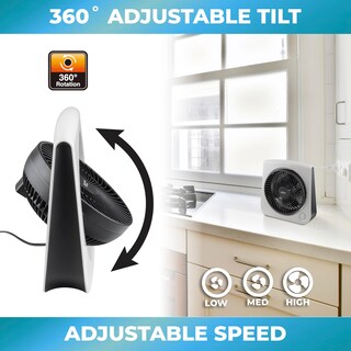 Foto 3 | Foto 3 | Ventilador de Mesa Comfort Zone Turbo 25 Cm 3 Velocidades Blanco - Venta Internacional