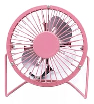 Ventilador De Escritorio Mini Metálico Usb Portátil Oficina Color Rosa