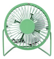 Ventilador De Escritorio Mini Metálico Usb Portátil Oficina Color Verde