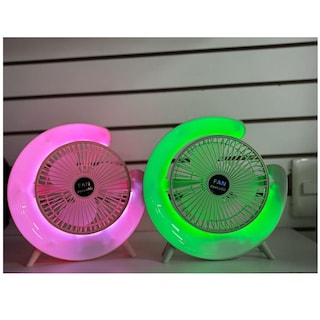 Foto 3 | Foto 3 | 7 Colores 3 De Velocidad Recargable Lámpara Mini Ventilador Estructura Rosa Aspas Blanco Diámetro 6 Material De Las Aspas Plásti