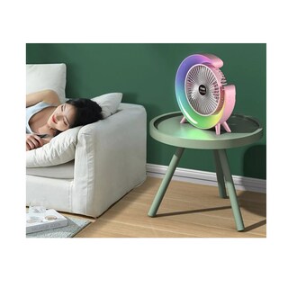 Foto 6 | Foto 6 | 7 Colores 3 De Velocidad Recargable Lámpara Mini Ventilador Estructura Rosa Aspas Blanco Diámetro 6 Material De Las Aspas Plásti