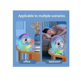 Foto 7 | Foto 7 | 7 Colores 3 De Velocidad Recargable Lámpara Mini Ventilador Estructura Rosa Aspas Blanco Diámetro 6 Material De Las Aspas Plásti