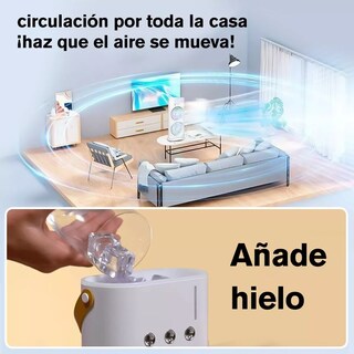 Foto 3 | Foto 3 | Ventilador Portátil 3 Velocidades Dual Oscilante Co Difusor De Agua