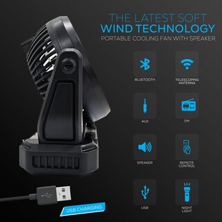 Foto 6 | Foto 6 | Luz De Radio Con Altavoz Portátil Con Ventilador Y Gancho Audiobox Rxf-40 - Venta Internacional.