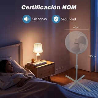 Foto 4 | Foto 4 | Ventilador De Piso De Pedestal, 16'', Con 3 Aspas, Blanco