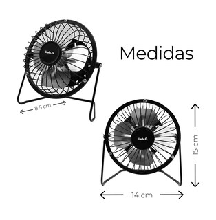 Foto 2 | Foto 2 | Ventilador de Escritorio Lab.G Usb Aspas de Metal 14 cm