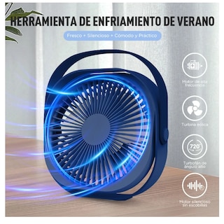 Foto 3 | Foto 3 | Ventilador de Escritorio Xtellar Recargable USB Azul 20 cm