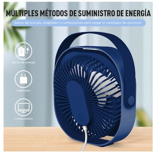 Foto 4 | Foto 4 | Ventilador de Escritorio Xtellar Recargable USB Azul 20 cm