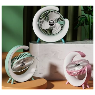 Foto 8 | Foto 8 | Dos Ventiladores Portátiles Con 3 Velocidades Usb Luz Led Colores Verde Y Rosa