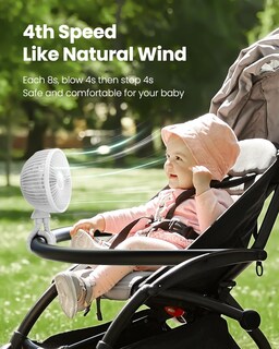 Foto 5 | Foto 5 | Ventilador De Cochecito Gaiatop Oscilante Con Luz Nocturna Led Blanca - Venta Internacional.
