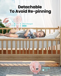 Foto 4 | Foto 4 | Ventilador Portátil Gaiatop Mini Con Batería Portátil Que Gira 360°  Rosa - Venta Internacional.