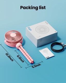 Foto 7 | Foto 7 | Ventilador Portátil Gaiatop Mini Con Batería Portátil Que Gira 360°  Rosa - Venta Internacional.