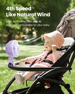 Foto 5 | Foto 5 | Ventilador De Cochecito Gaiatop Oscilante Con Luz Nocturna Led Violeta - Venta Internacional.