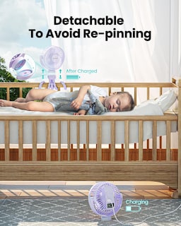 Foto 4 | Foto 4 | Mini Ventilador Eléctrico Gaiatop Con Rotación De 360 Grados Recargable Color Morado - Venta Internacional.