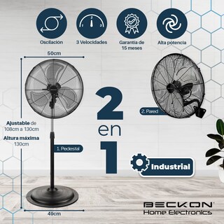 Foto 2 | Foto 2 | Ventilador Industrial Beckon Negro 2 En 1