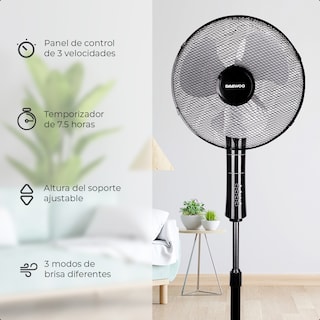 Foto 4 | Foto 4 | Ventilador Pedestal Daewoo 16 Pulgadas con Control Remoto y Temporizador